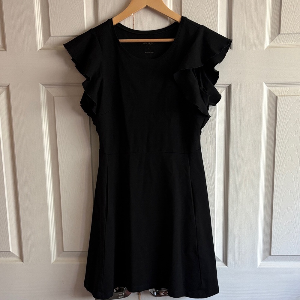 kate spade Black Ruffle Sleeve Mini Dress